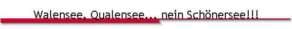 Walensee, Qualensee... nein Sch�nersee!!!